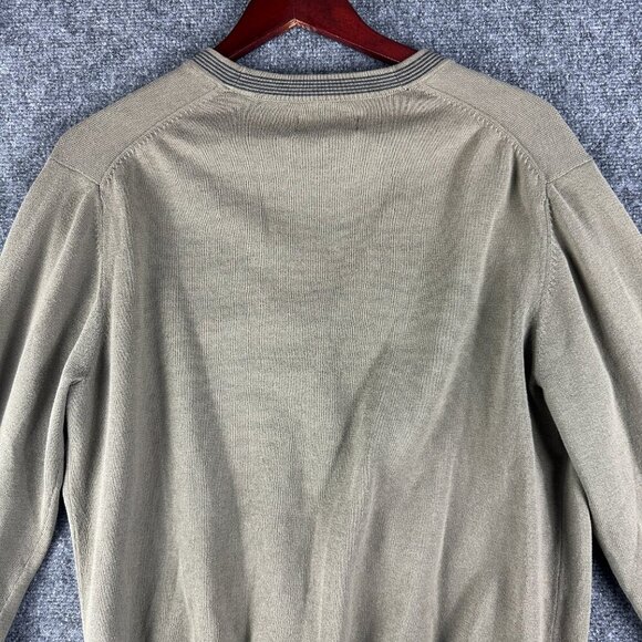 John Bartlett Sweater Mens Large Cardigan Green Cotton Button Up Long Sleeve - Picture 8 of 8